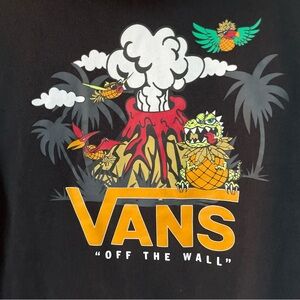Vans Youth Black Pullover Hoodie with Vibrant Prehistoric Graphic XL